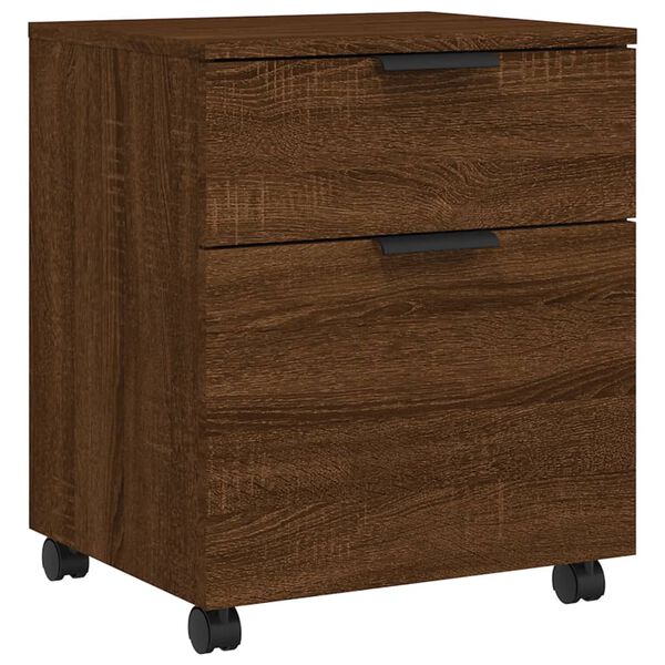 vidaXL Mobiler Aktenschrank mit Rollen Braun Eichen-Optik 45x38x54 cm