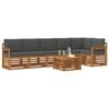 vidaXL Ecksofa Set 7 pcs Natur und Anthrazit Massivholz Akazie