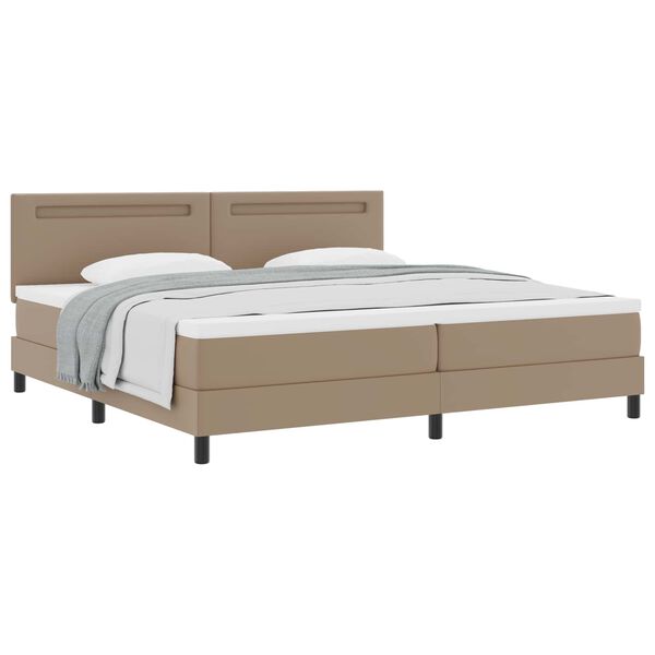 vidaXL Boxspringbett mit Matratze Cappuccino 200 x 200 cm Kunstleder