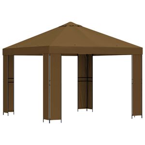 vidaXL Pavillon 3 x 3 m Taupe Polyester und Stahl 190 gsm