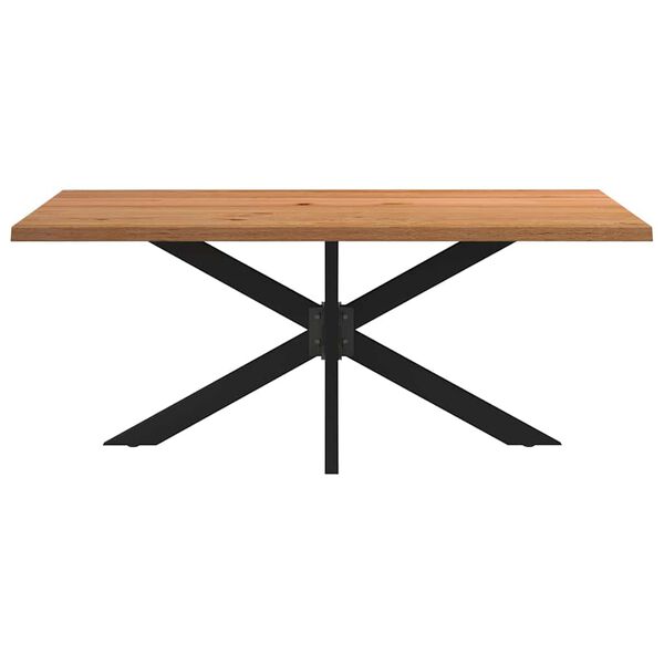 vidaXL Esstisch mit Baumkante 180x100x74 cm Massivholz Eiche Rechteckig