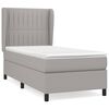 vidaXL Boxspringbett mit Matratze Hellgrau 100x200 cm Stoff