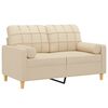 vidaXL 2-Sitzer-Sofa mit Zierkissen Creme 120 cm Stoff