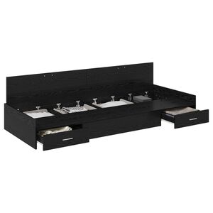 vidaXL Bettrahmen Schwarz Eichen-Optik 80 x 200 cm Holzwerkstoff