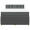 vidaXL Boxspringbett mit Matratze Dunkelgrau 160x200 cm Stoff