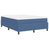 vidaXL Boxspringbett Blau und Wei&szlig; 160 x 200 cm Cordstoff