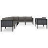 vidaXL 7-tlg. Garten-Lounge-Set mit Auflagen Poly Rattan Anthrazit