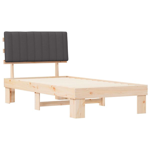 vidaXL Bettgestell mit gepolstertem Kopfteil Dunkelgrau 100 x 200 cm