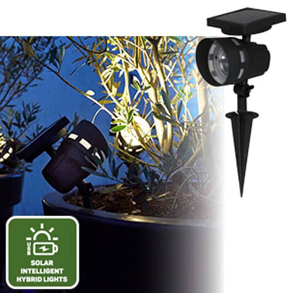 Luxform Intelligente Hybride LED-Garten-Solarleuchte Montana Schwarz