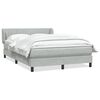 vidaXL Boxspringbett mit Matratze Hellgrau 160x220 cm Samt