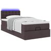 vidaXL Ottoman-Bett mit Matratze & LEDs Dunkelbraun 80x200 cm Stoff