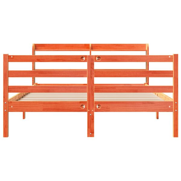 vidaXL Massivholzbett ohne Matratze Wachsbraun 120x200 cm Kiefernholz