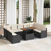 vidaXL Garten-Sofa-Set mit Kissen 10 pcs Schwarz und Creme