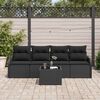 vidaXL Gartensofa-set mit Speicher 5 pcs Schwarz Poly-Rattan