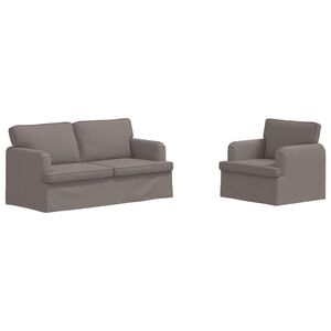 vidaXL Sofa 2 pcs Taupe