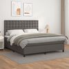 vidaXL Boxspringbett mit Matratze Grau 160x200 cm Kunstleder