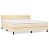 vidaXL Boxspringbett mit Matratze Creme 180x200 cm Stoff