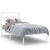 vidaXL Bettgestell mit Kopfteil Metall Wei&szlig; 90x200 cm