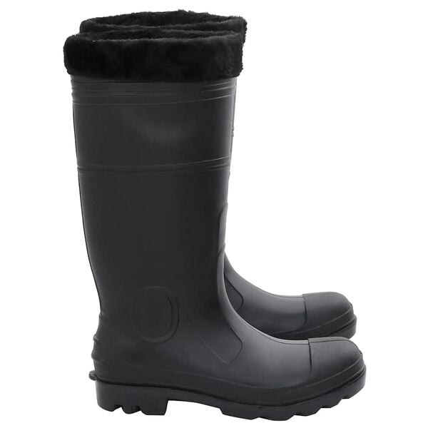 vidaXL Gummistiefel mit Herausnehmbarem Innenfutter Schwarz Gr. 43 PVC