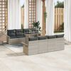 vidaXL Gartensofa-set mit Kissen 9 pcs Hellgrau Poly-Rattan
