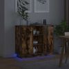 vidaXL LED-Sideboard Ger&auml;ucherte Eiche 90 x 32 x 75 cm Holzwerkstoff