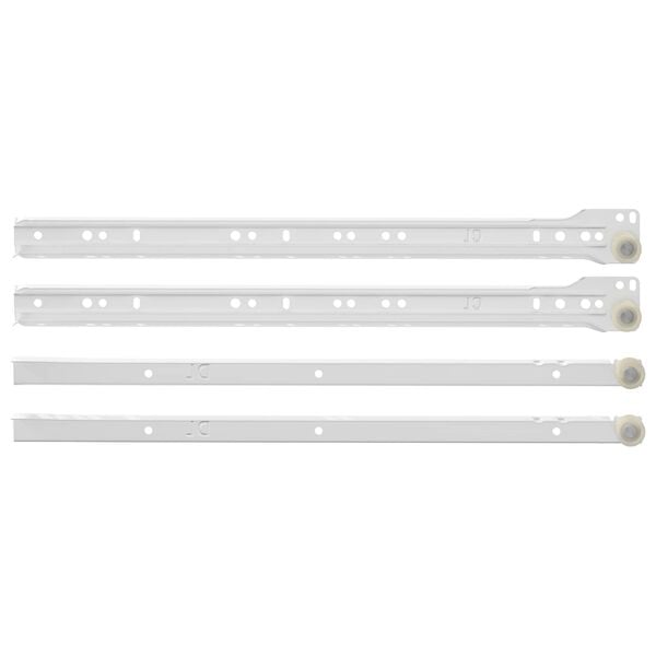 vidaXL Schubladenschiene 2 pcs Wei&szlig; 400 mm Stahl