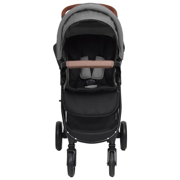 vidaXL 2-in-1 Kinderwagen Hellgrau Stahl