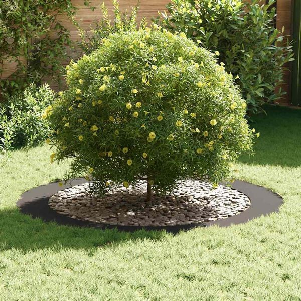 vidaXL geeignet f&uuml;r flachen Baumring Schwarz &Oslash;90 / 120 cm Stahl