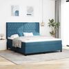 vidaXL LED Boxspringbett mit Matratze Argyle Blau 180 x 200 cm Samt