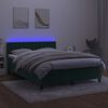 vidaXL Boxspringbett mit Matratze & LED Dunkelgr&uuml;n 140x200 cm Samt