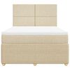 vidaXL Boxspringbett mit Matratze Creme 140x200 cm Stoff