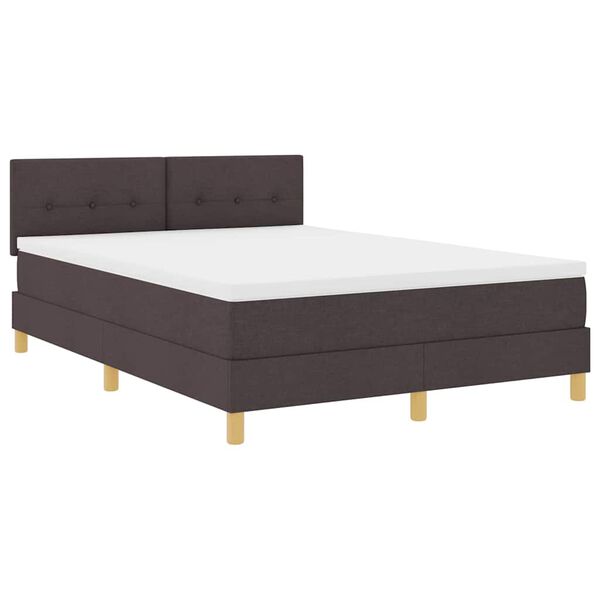 vidaXL Boxspringbett mit Matratze Dunkelbraun 160 x 200 cm Stoff