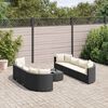 vidaXL 9-tlg. Garten-Sofagarnitur mit Kissen Schwarz Poly Rattan