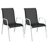vidaXL 3-tlg. Bistro-Set Stahl Schwarz