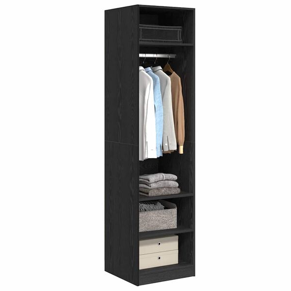 vidaXL Kleiderschrank mit Regal Schwarz Eichen-Optik 50 x 50 x 200 cm