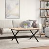 vidaXL Couchtisch X-Gestell 90x90x45,5cm Massivholz Kiefer & Stahl