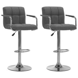 vidaXL Barhocker 2 Stk. Hellgrau Stoff
