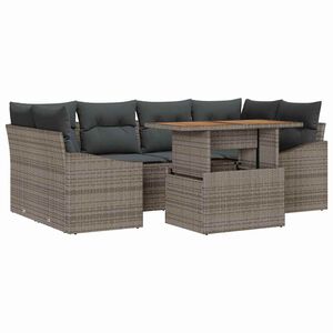 vidaXL Gartensofa-set 7 Stk. Grau und Braun