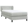 vidaXL Boxspringbett mit Matratze Hellgrau 80x220 cm Samt