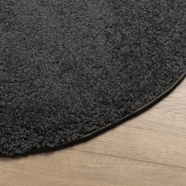 vidaXL Teppich Shaggy Hochflor Modern Anthrazit &Oslash; 240 cm