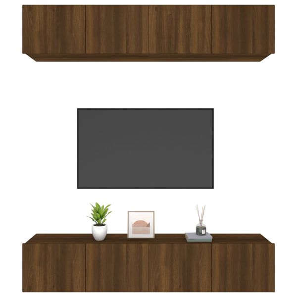 vidaXL TV-Schr&auml;nke 4 Stk. Braun Eichen-Optik 80x30x30 cm Holzwerkstoff