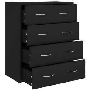 vidaXL Kommode mit 4 Schubladen 60&times;30,5&times;71 cm Schwarz