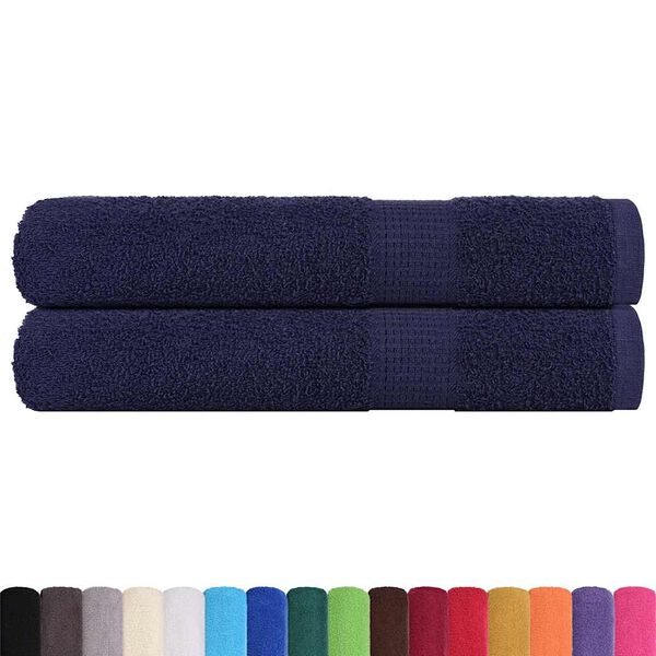 vidaXL Saunat&uuml;cher FROGN 2 Stk. Marineblau 80x200 cm 360 g/m&sup2;