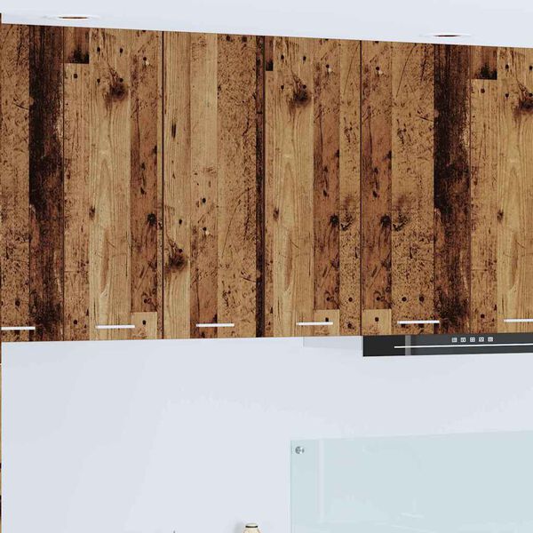 vidaXL H&auml;ngeschrank mit T&uuml;r 2 pcs Altes Holz und Wei&szlig; 30 x 31 x 80 cm