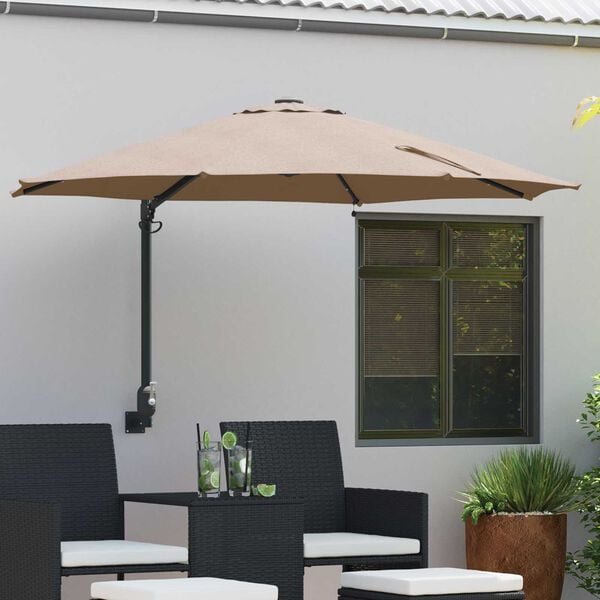 vidaXL Garten-Sonnenschirm Taupe 248 x 248 x 148 cm