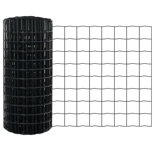 vidaXL Eurozaun Grau 0,4 x 25 m PVC-beschichtetes Eisen
