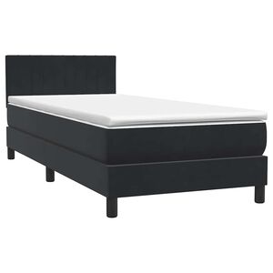vidaXL Boxspringbett mit Matratze Schwarz 80x220 cm Samt