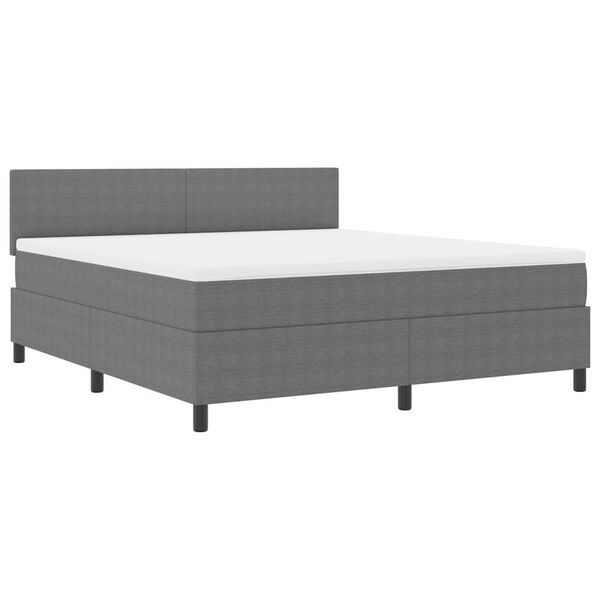 vidaXL Boxspringbett Hellgrau und Wei&szlig; 180 x 200 cm Cordstoff