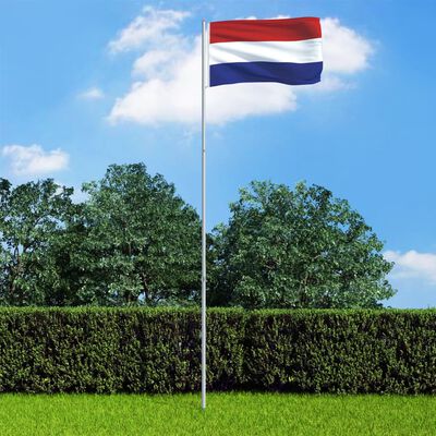 vidaXL Niederländische Flagge und Mast Aluminium 4 m