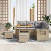 vidaXL Gartensofa-set mit Kissen 9 pcs Beige und Hellgrau Poly-Rattan